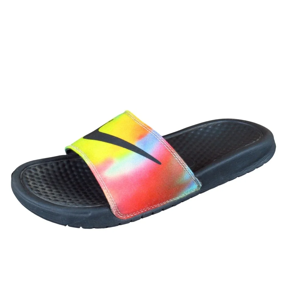 Nike Benassi JDI Print Men Slide Sandals Size 6 Casual Beach Tie‎ Dye Multi